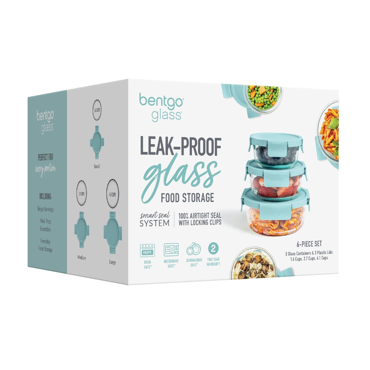Bentgo 6 Piece Round Glass Food Storage Set - BentoBliss