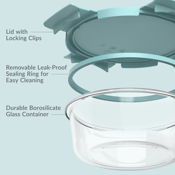 Bentgo 6 Piece Round Glass Food Storage Set