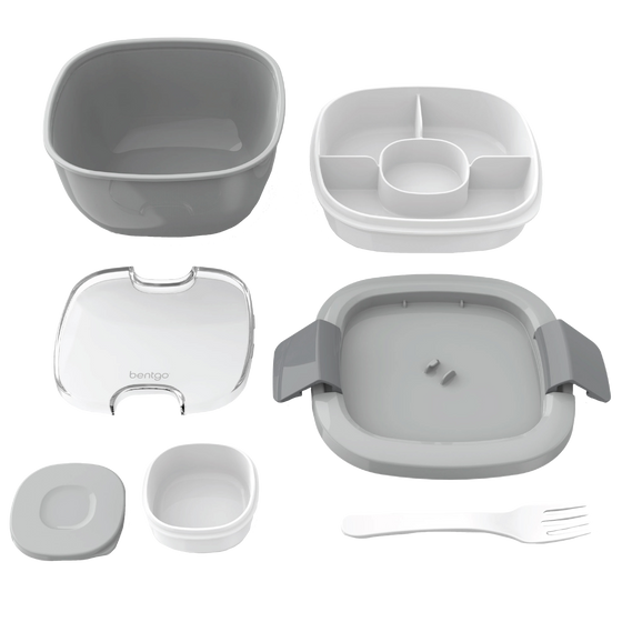 Bentgo all in one salad container grey colour with parts