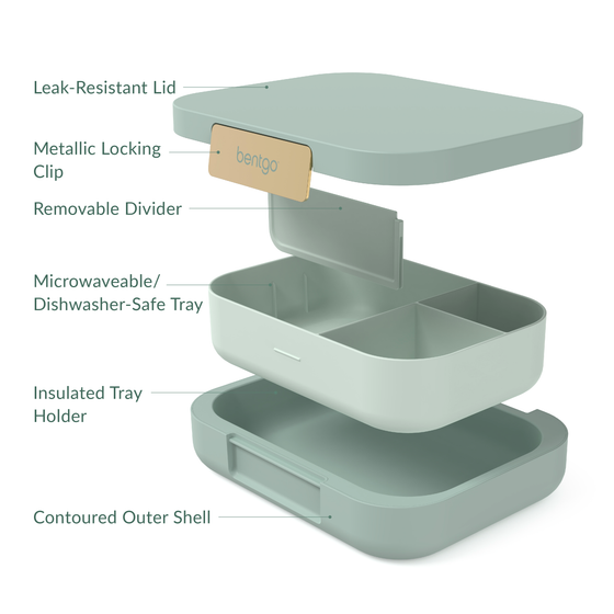 Bentgo modern lunch box leak resistant mint green colour with parts