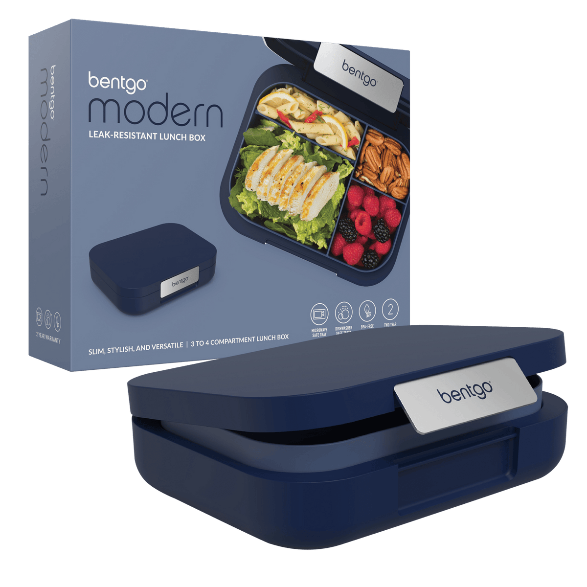 Bentgo Modern Lunch Box and Snack Cup Bundle - Navy - BentoBliss