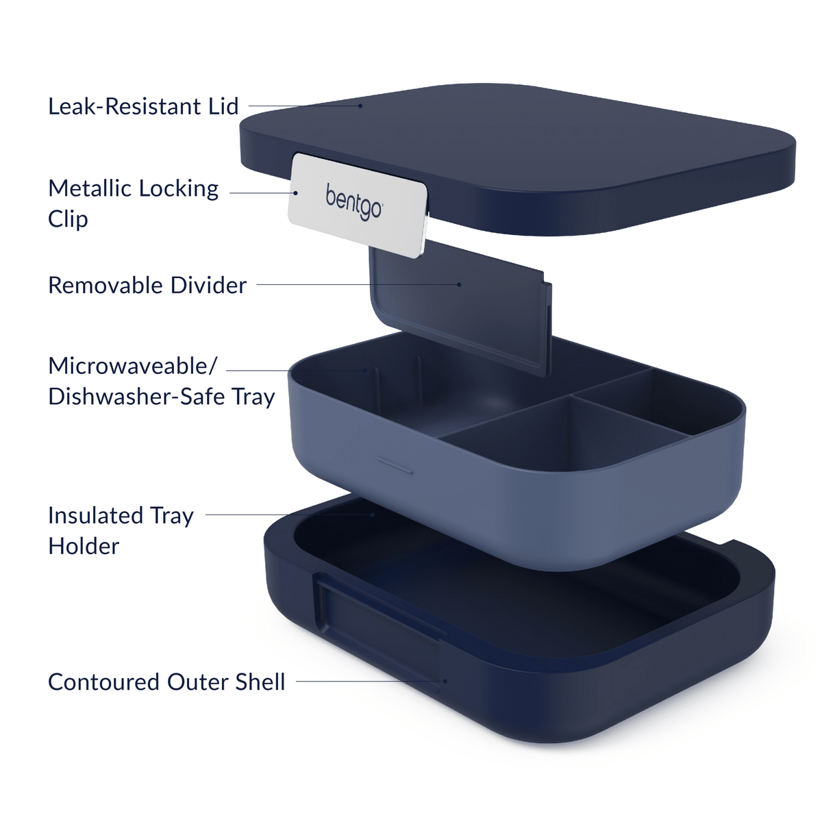 Bentgo Modern Lunch Box and Snack Cup Bundle - Navy - BentoBliss