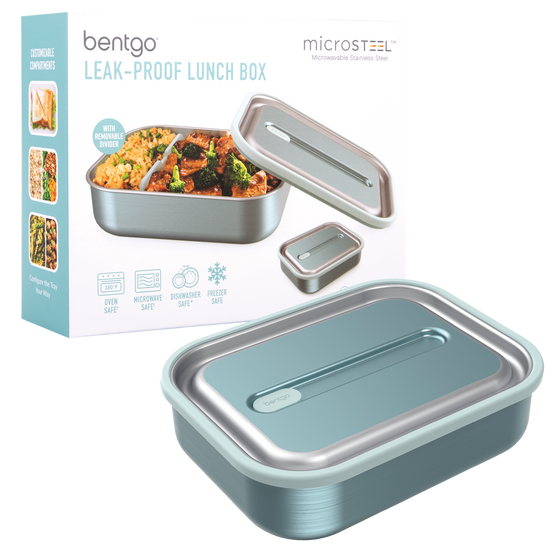 Bentgo stainless steel leak proof lunch box aqua colour