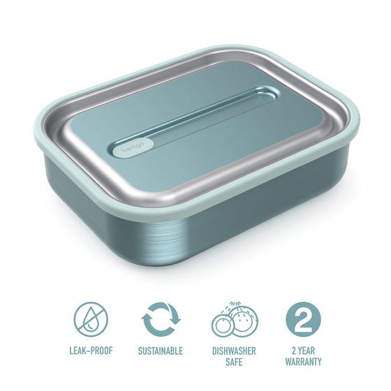 Bentgo stainless steel leak proof lunch box aqua colour specifications