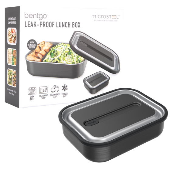 Bentgo stainless steel leak proof lunch box carbon black colour with packaging