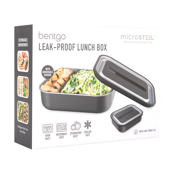 Bentgo stainless steel leak proof lunch box carbon black colour