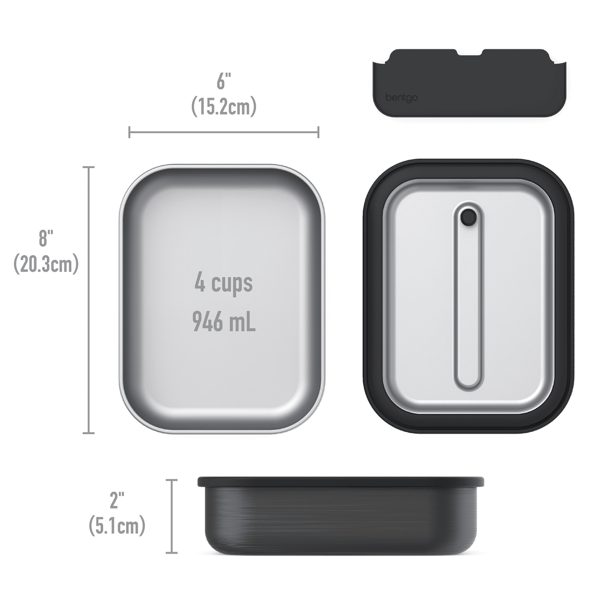 Bentgo Stainless Steel Lunch Box 1200ml And Insulated Lunch Bag Bundle - Black - BentoBliss
