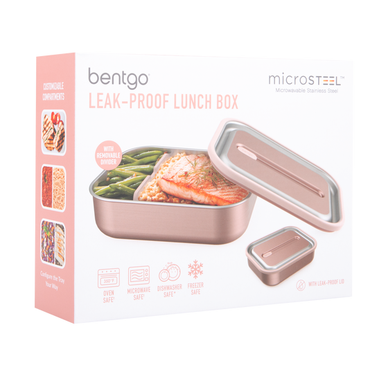 Bentgo stainless steel leak proof lunch box rose gold colour