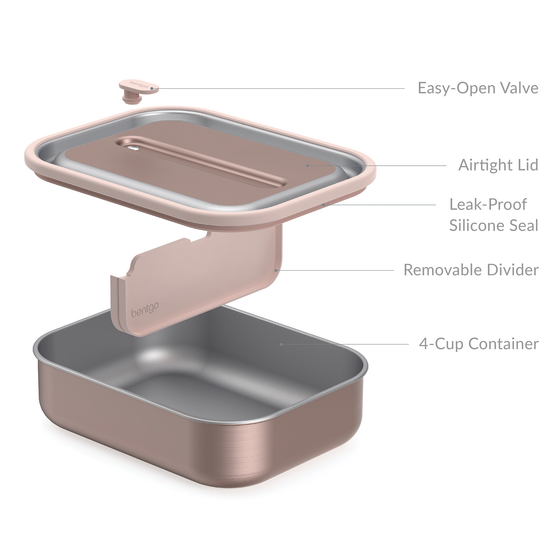 Bentgo stainless steel leak proof lunch box rose gold colour product specifications