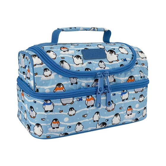 Sachi Insulated Double Decker Lunch Bag - Happy Penguins