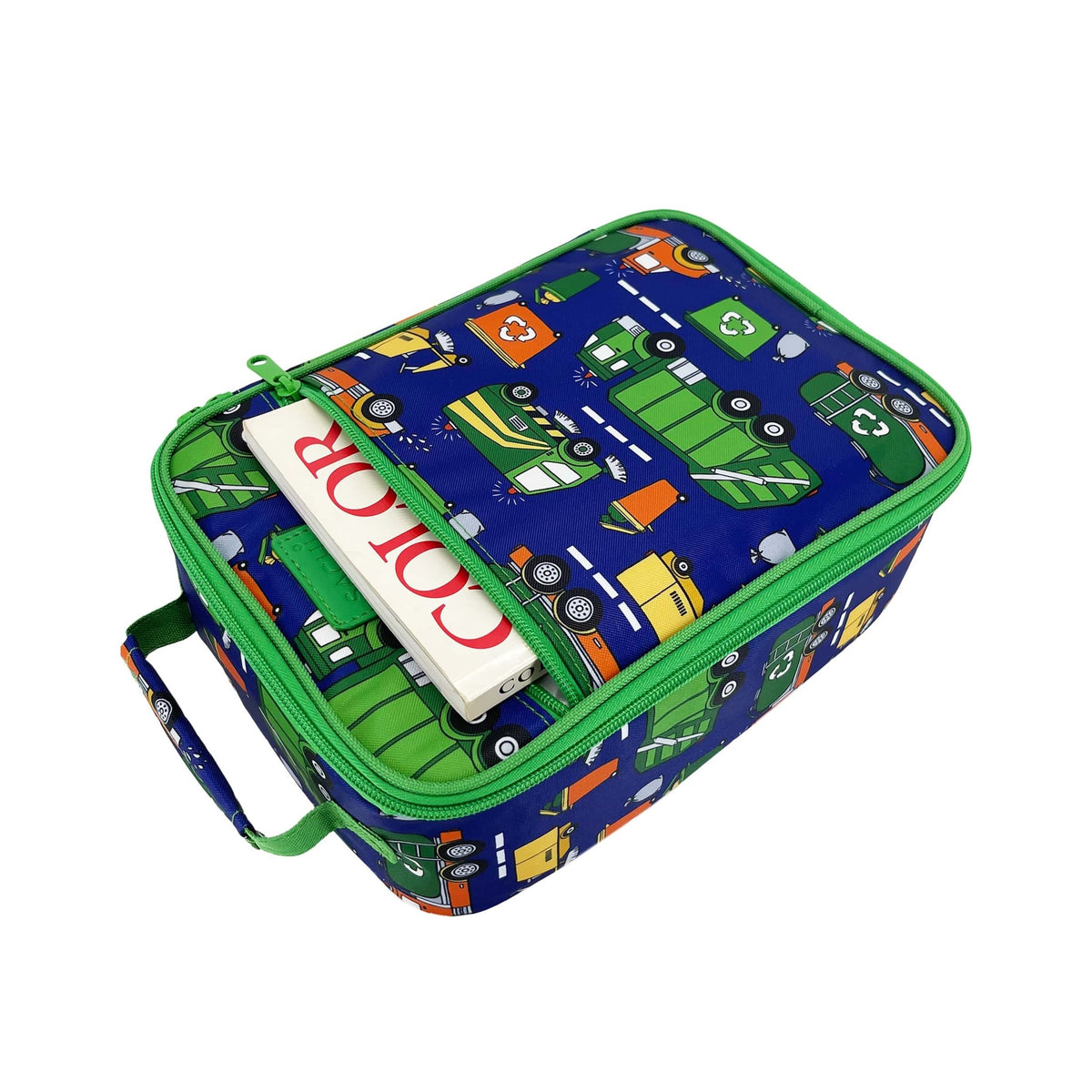 Sachi Insulated Lunch Bag and Bottle Bundle - Garbage Trucks - BentoBliss
