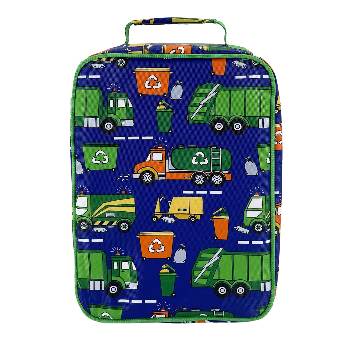 Sachi Insulated Lunch Bag and Bottle Bundle - Garbage Trucks - BentoBliss