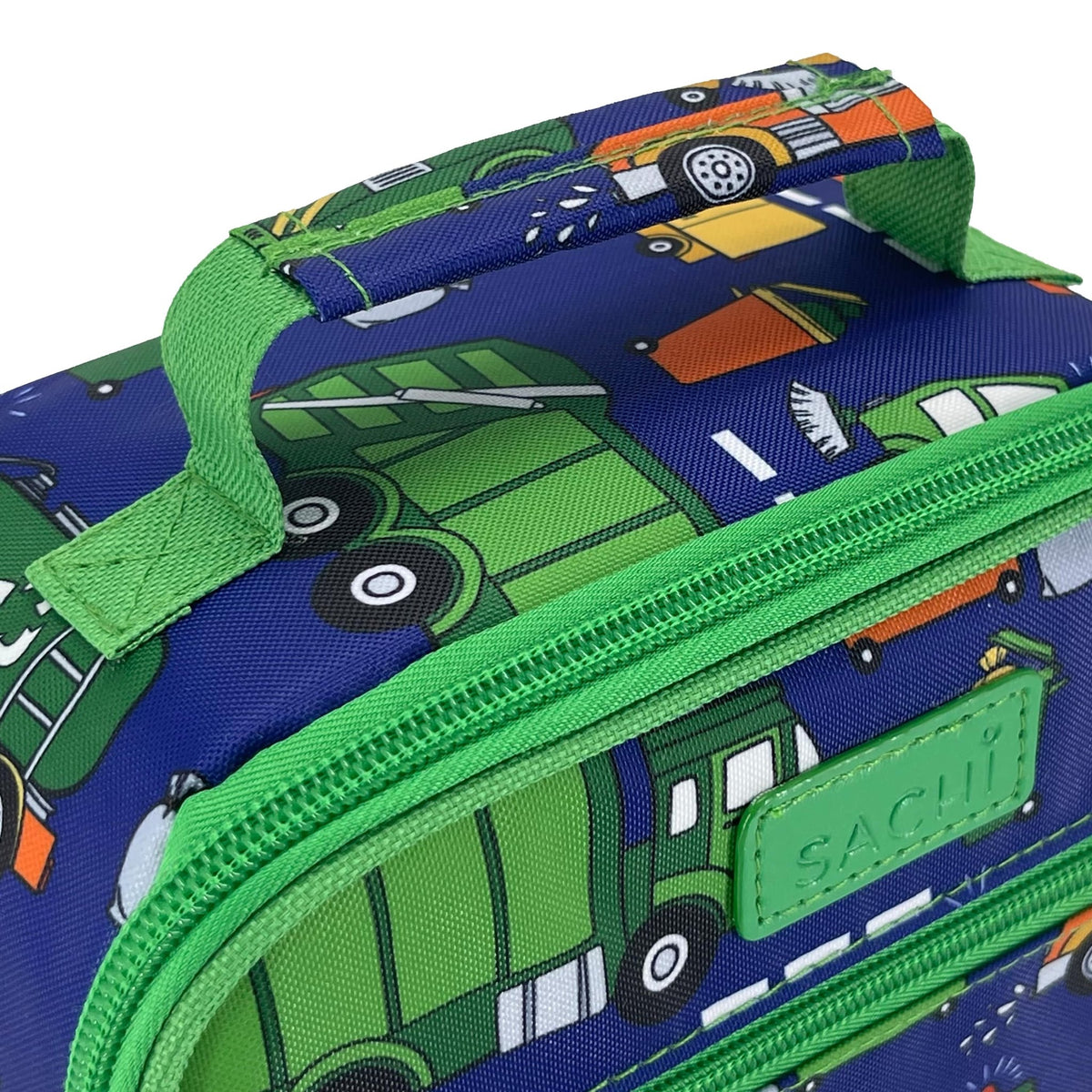 Sachi Insulated Lunch Bag and Bottle Bundle - Garbage Trucks - BentoBliss