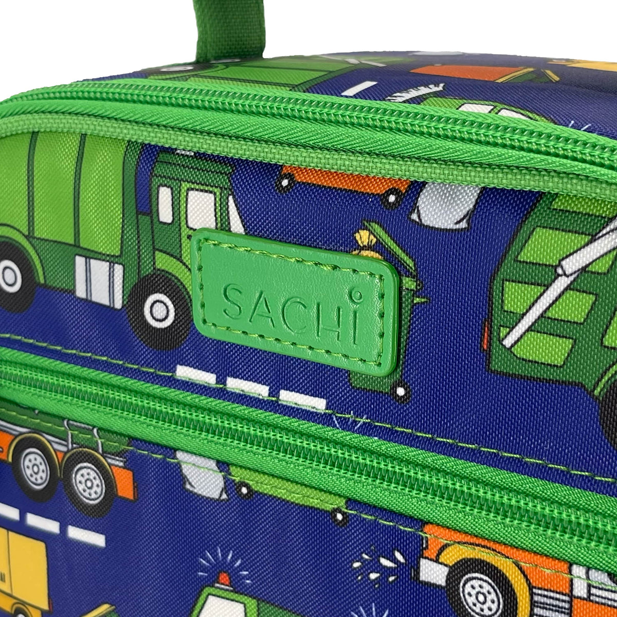 Sachi Insulated Lunch Bag and Bottle Bundle - Garbage Trucks - BentoBliss