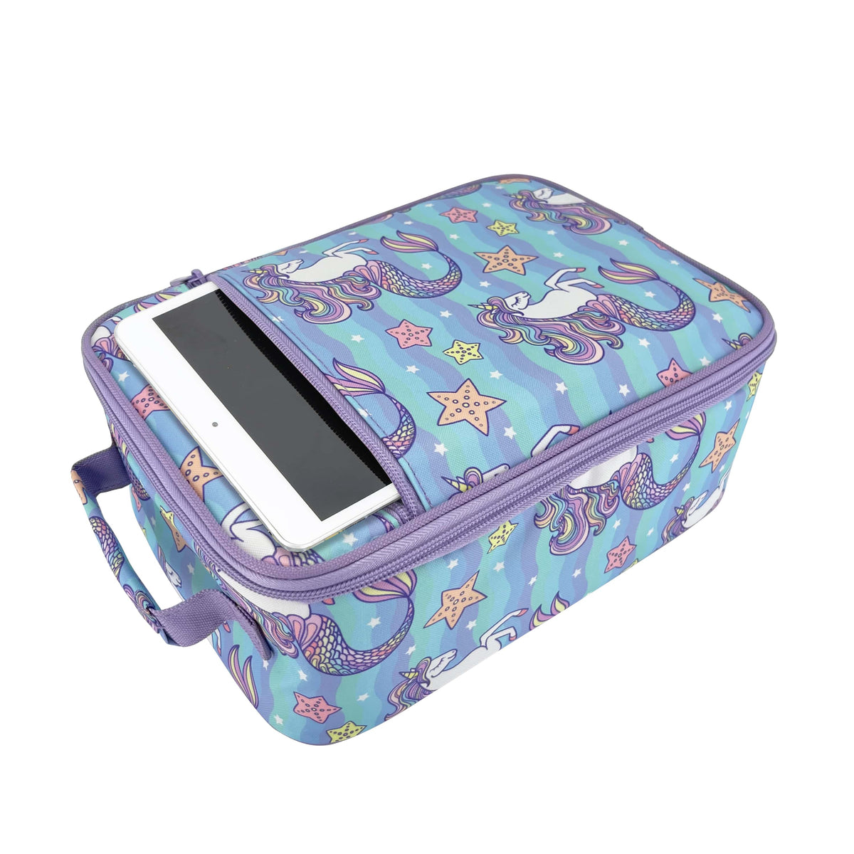 Sachi Insulated Lunch Bag and Bottle Bundle - Mermaid Unicorn - BentoBliss