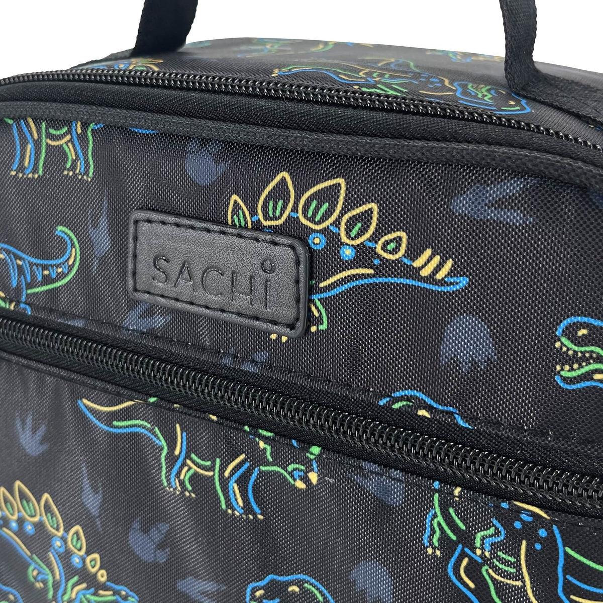 Sachi Insulated Lunch Bag and Bottle Bundle - Neon Dinosaur - BentoBliss