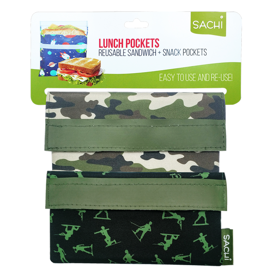 Sachi Lunch Pockets Set of 2 - Camo Green detail