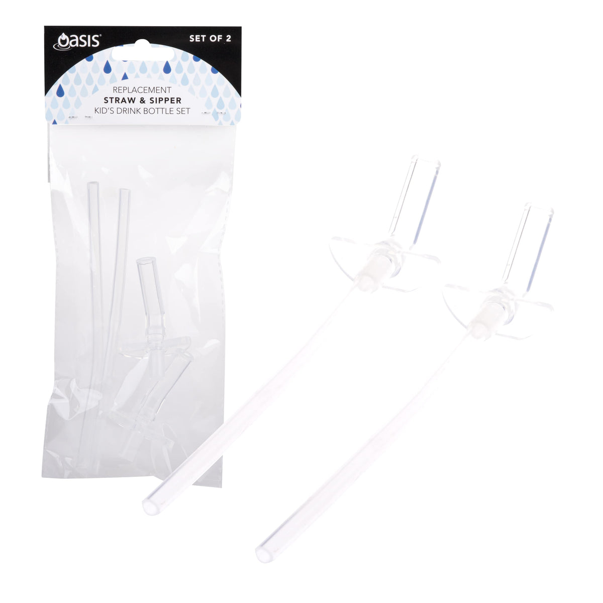 Oasis Replacement Straw & Sipper Kid's Drink Bottle Set 550ml - BentoBliss