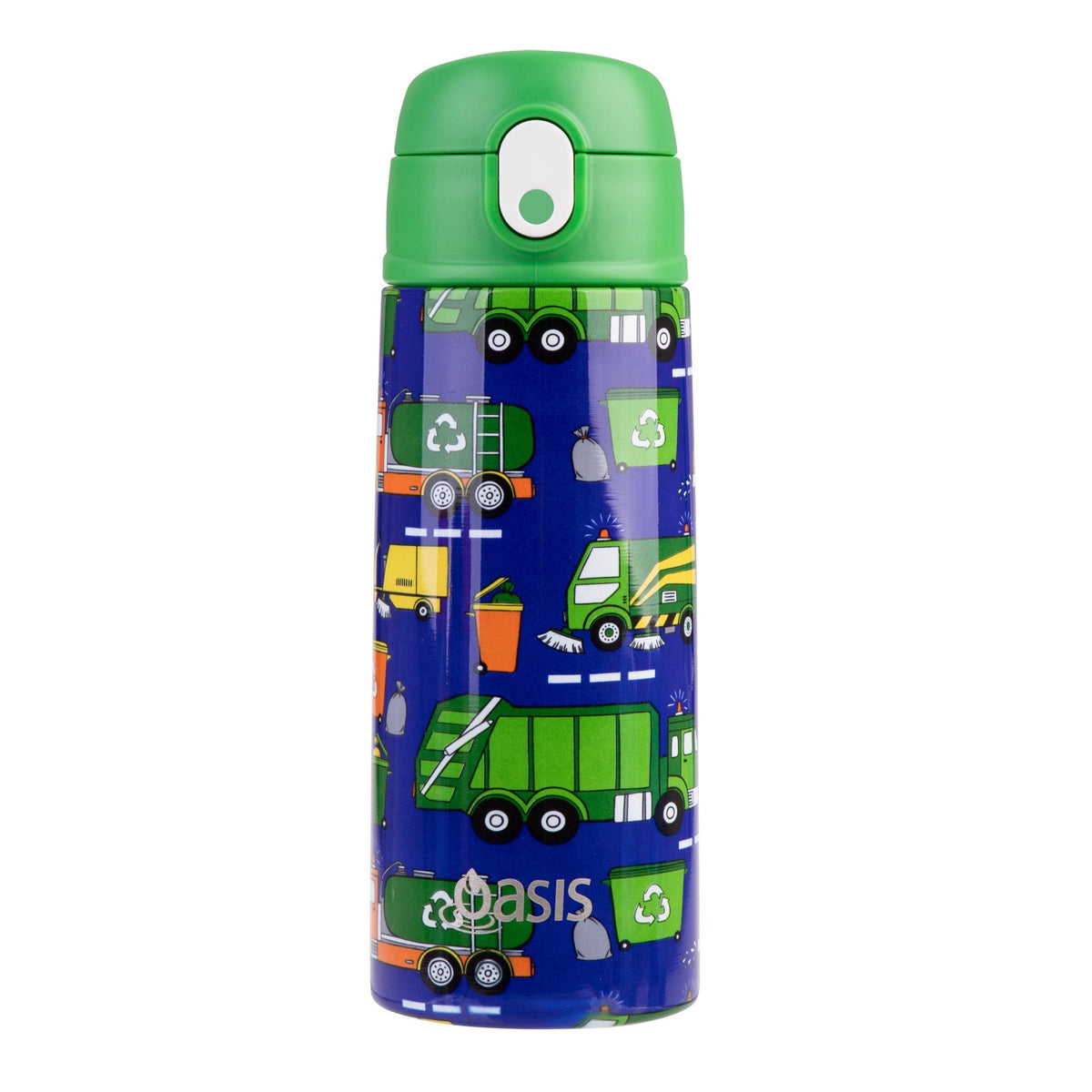 Sachi Insulated Lunch Bag and Bottle Bundle - Garbage Trucks - BentoBliss