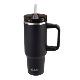 Oasis stainless steel 1.2litre black colour tumbler with lid