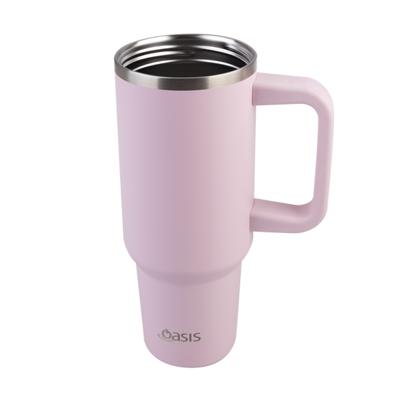 Oasis stainless steel 1.2litre pink lemonade colour tumbler without lid