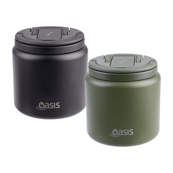 Oasis Insulated Food Flask Quick Release Lid & Spork 700ml - BentoBliss