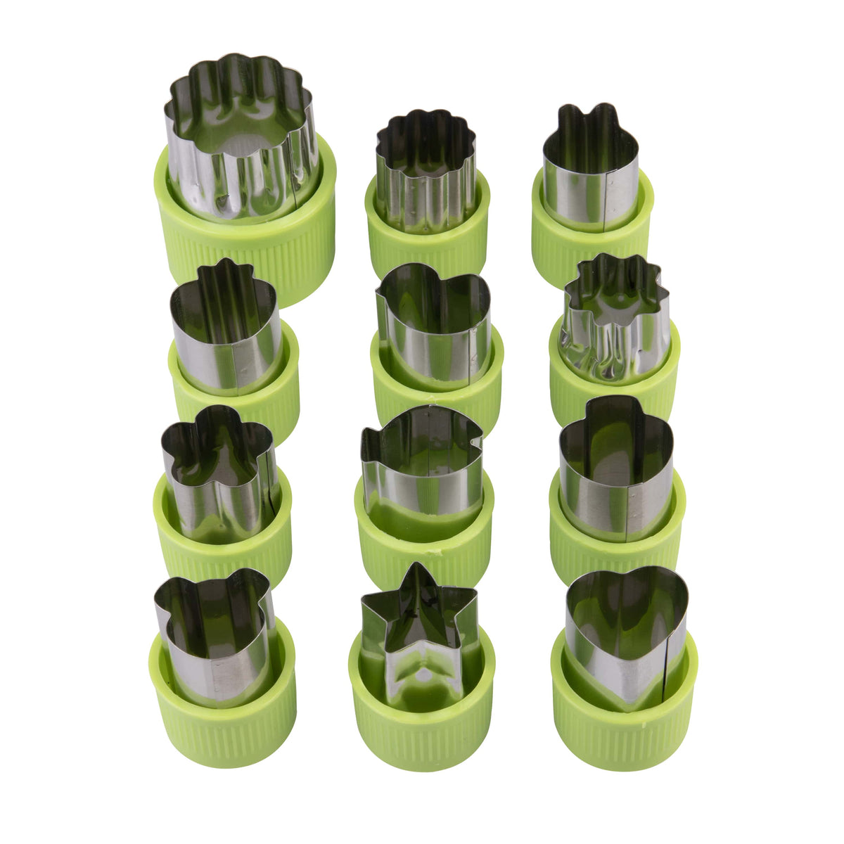 Appetito 12pc Vegetable Cutters Assorted Shapes - Green - BentoBliss