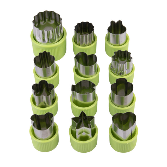Appetito 12pc Vegetable Cutters Assorted Shapes - Green