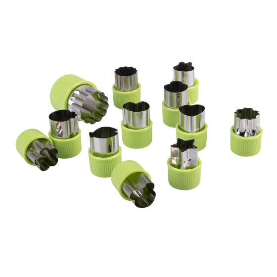 Appetito 12pc Vegetable Cutters Assorted Shapes - Green
