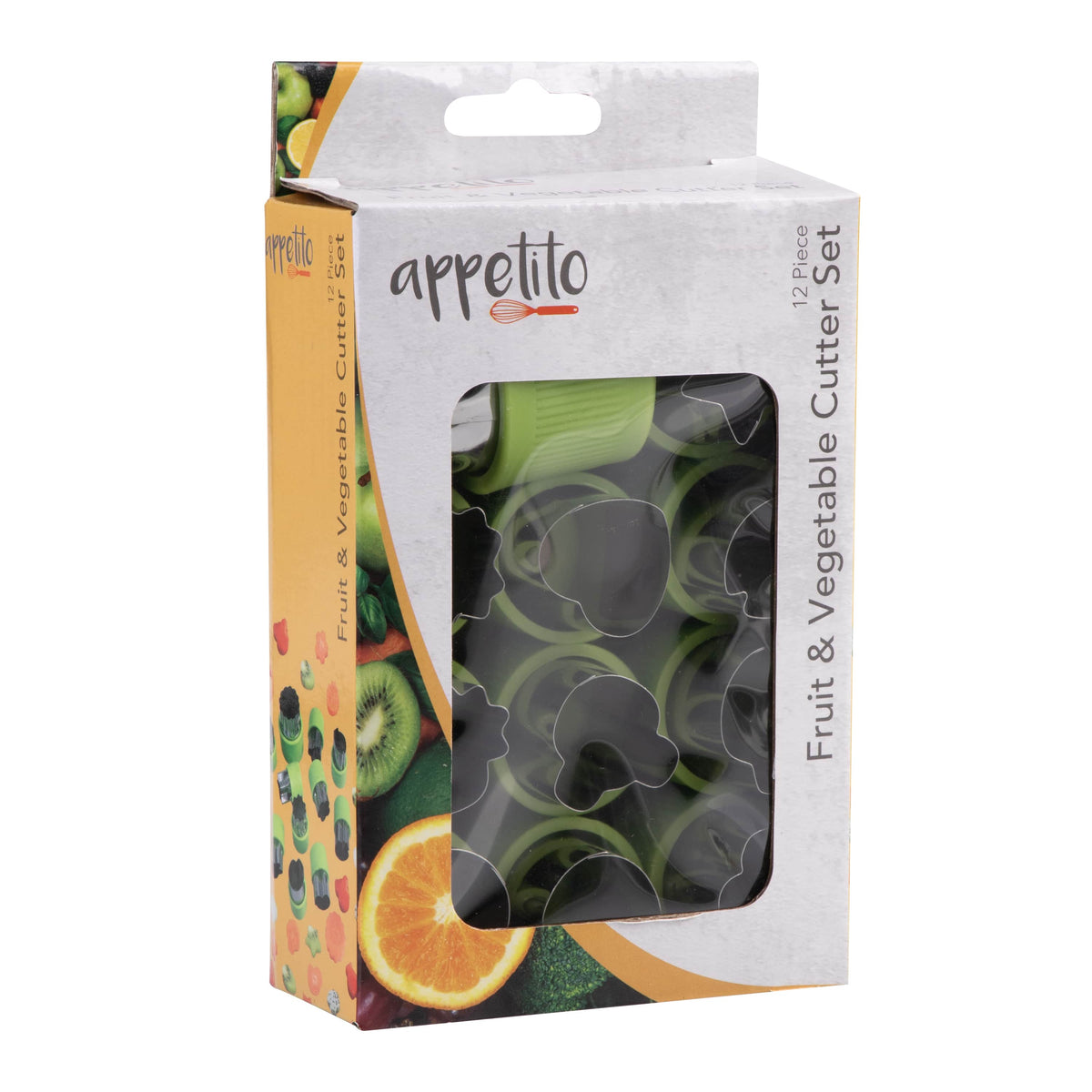 Appetito 12pc Vegetable Cutters Assorted Shapes - Green - BentoBliss