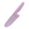 Pink kids safe knife on a white background