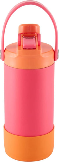Avanti yum yum 2 way insulated drink bottle Melon and orange water bottle with a handle on a white background