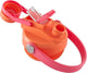 Avanti yum yum 2 way insulated drink bottle Orange and pink water bottle with a straw on a white background
