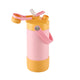 Avanti yum yum 2 way insulated drink bottle pink and yellow with straw on a white background