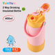Avanti yum yum 2 way insulated drink bottle Pink and yellow with 'YumYum' branding on a light gray background