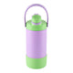 Avanti yum yum 2 way insulated drink bottle purple and green with a handle on a white background
