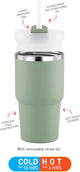 Avanti HydroQuench Insulated Smoothie Tumbler With 2 Lids 550ml - Agave