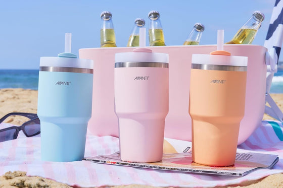 Avanti HydroQuench Insulated Smoothie Tumbler With 2 Lids 550ml - Sea Breeze Blue