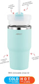 Avanti HydroQuench Insulated Smoothie Tumbler With 2 Lids 550ml - Sea Breeze Blue