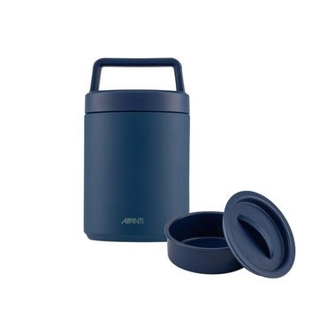 Avanti Insulated Food Jar With Handle 480ml in navy, featuring a nested container for food separation.