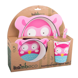 Bambeco 5-piece kids meal set - Owl - BentoBliss 