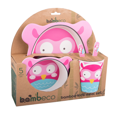 Bambeco 5-piece kids meal set - Owl - BentoBliss 