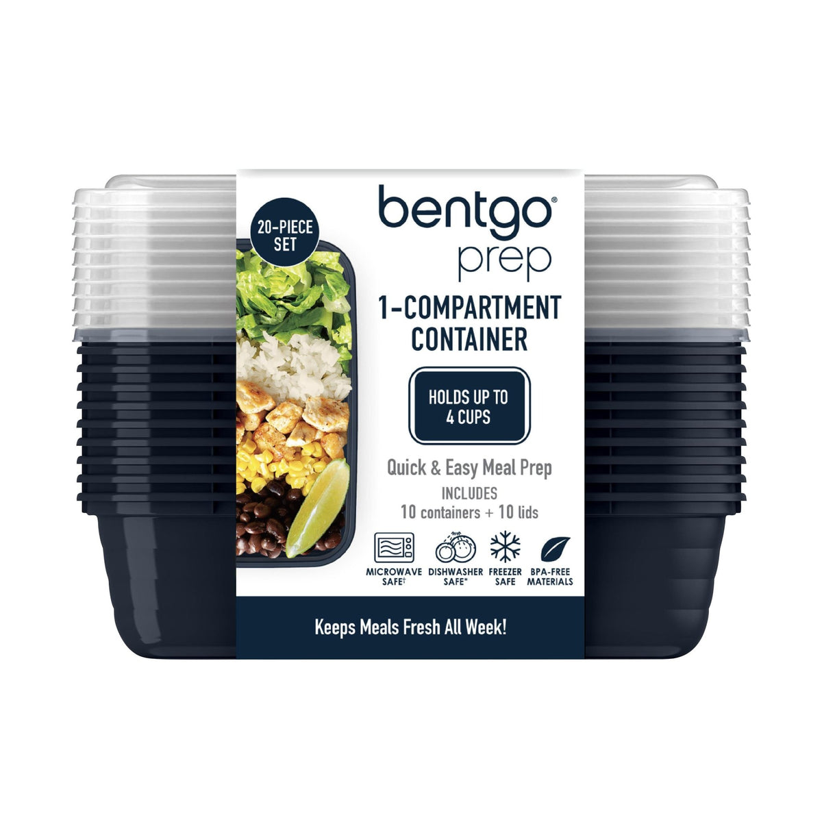 Bentgo Prep 1 Compartment Container - 10 Pack - BentoBliss