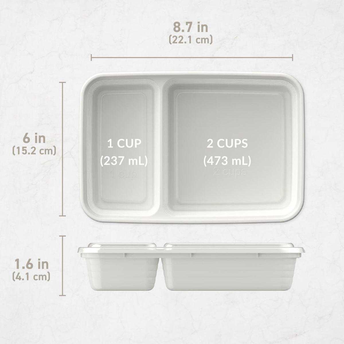Bentgo Prep 2 Compartment Container - 10 Pack - BentoBliss