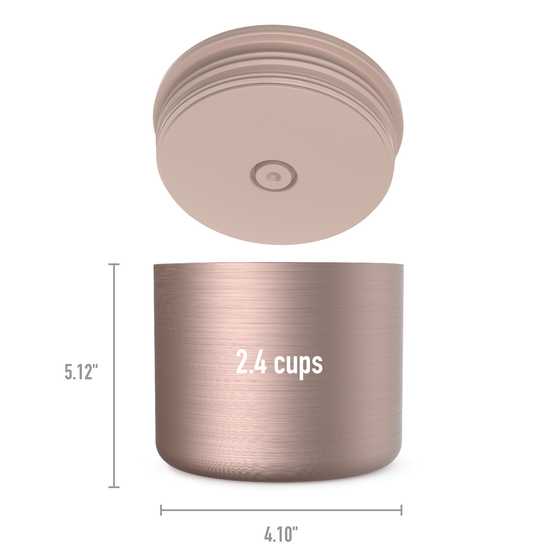 Bentgo stainless steel insulated food container 560ml rose gold colour size