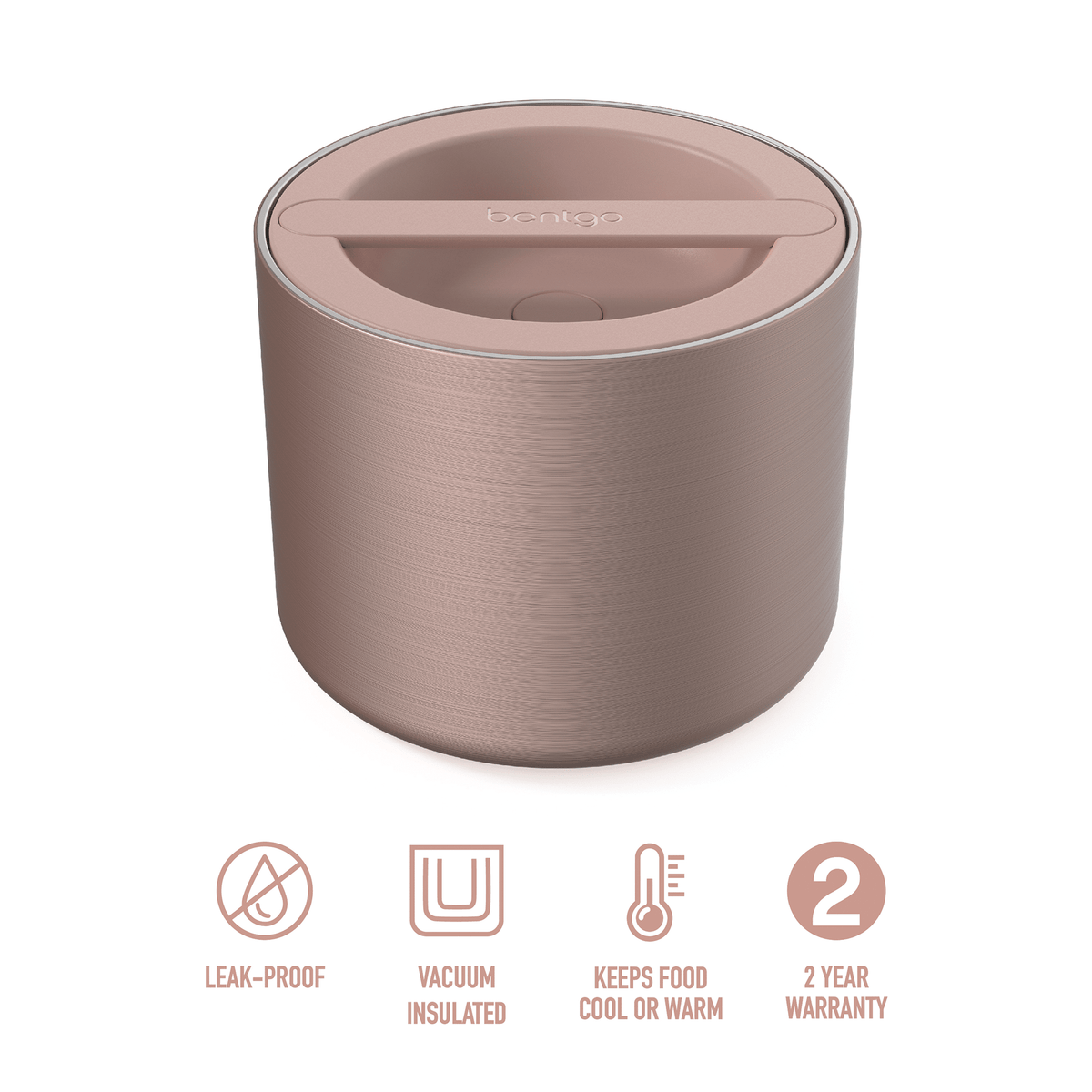 Bentgo Stainless Steel Insulated Food Container 560ML - Rose Gold - BentoBliss