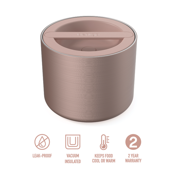 Bentgo stainless steel insulated food container 560ml rose gold colour with specifications