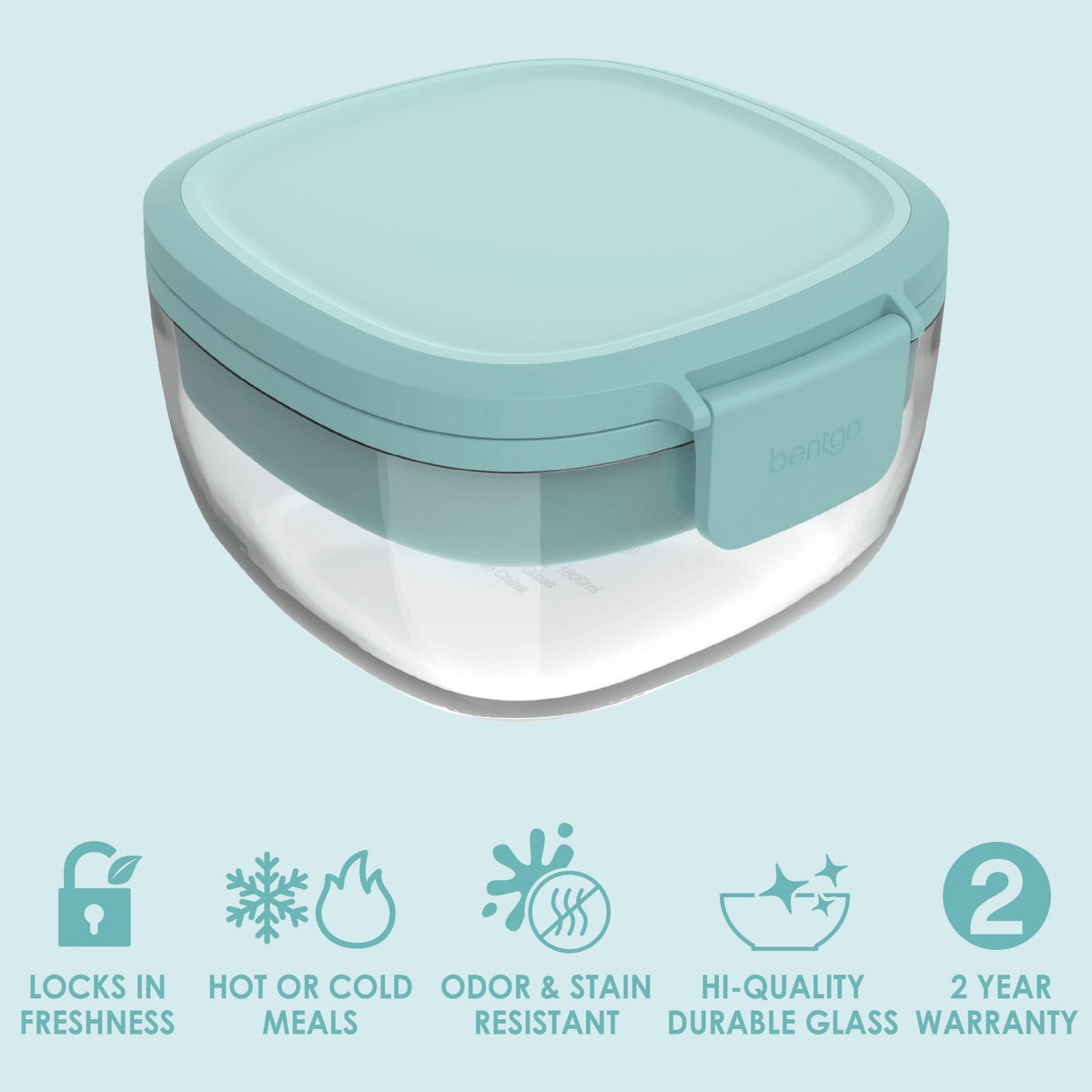 Bentgo All-In-One Glass Salad Container - Coastal Seaglass - BentoBliss