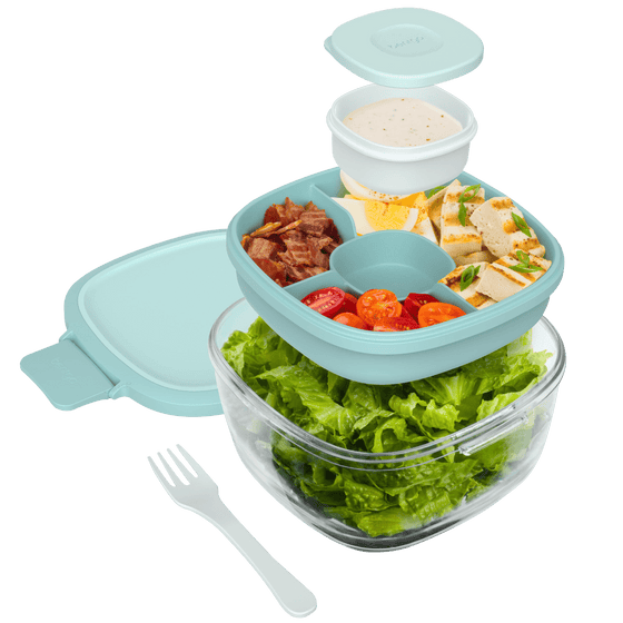Bentgo All-In-One Glass Salad Container - Coastal Seaglass