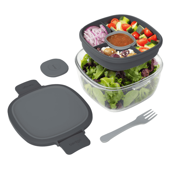 Bentgo All-In-One Glass Salad Container - Dark Grey